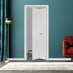 Porta interna pieghevole a libro simmetrica Bach in MDF colore bianco, L 70 x H 210 cm, apertura reversibile