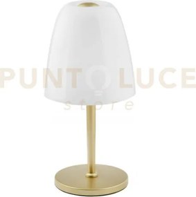 Lumetto ares bianco 1 luce attacco e14 18x36cm in vetro soffiato