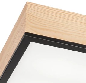 Plafoniera NATURAL SQUARE 4xE27/15W/230V 39x39 cm pino/nero