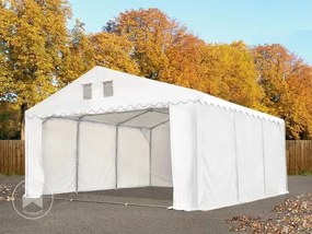 TOOLPORT 6x12 m tenda capannone, altezza 2,6m, PVC 800, telaio perimetrale, bianco, con statica (sottofondo in terra) - (57512)