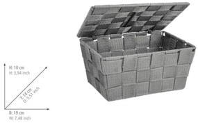 WENKO 22793100 - Cestino ADRIA 19 x 14 cm grigio