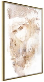 Poster  Mysterious Look (Beige)  Cornice Quadri Cornice d'oro, Larghezza x Altezza Home decor 40x60