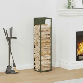 Rastrelliera Per Legna Da Ardere Verde Oliva 25x25x100 Cm /