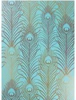 Matthew Williamson Carta da parati Peacock - Jade/ Metallic Antique Gold