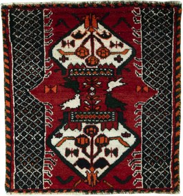 Shiraz Tappeto 60 x 60 Rosso (Iran) Annodato A Mano