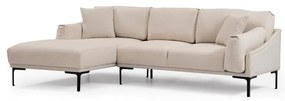 Divano angolare beige chiaro, angolo sinistro Leo - Artie