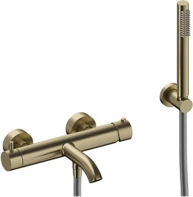 Rubinetto per vasca getto laminare cristallino Loop k SANYCCES per muro brushed gold