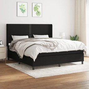 Giroletto A Molle Con Materasso Nero 160x200 Cm İn Tessuto /