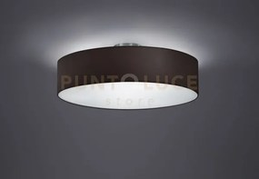Hotel plafoniera tonda paralume nero d.50cm 3 luci attacco e27