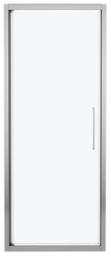 Porta doccia battente Record L 77-81 cm x H 195 cm x SP 6 mm, profilo cromo, vetro smerigliato