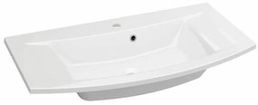 Lavabo a incasso rettangolare L 91 cm in resina bianco