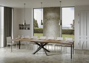 Tavolo Estensibile Volantis con Struttura Antracite P.90, 90x130/390 cm Volantis / Noce