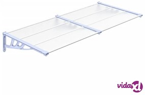 vidaXL Tettoia per Porta Grigio e Trasparente 199x90 cm Policarbonato