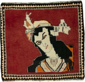 Gabbeh Tappeto 60x60 Rosso (Iran) Annodato A Mano