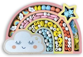 Perline di legno colori pastello – Arcobaleno, 180 pezzi