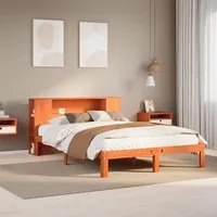 Letto Libreria senza Materasso Marrone Cera 120x190 cm in Pino 3322525