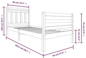 Giroletto in Legno Massello 90x200 cm