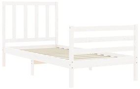 Giroletto con testiera bianco small single legno massello