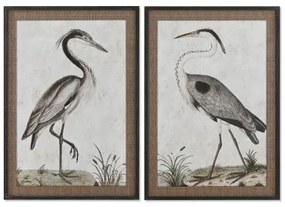 Quadro Home ESPRIT Uccello Orientale 70 x 4 x 100 cm (2 Unità)