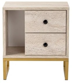 Comodino GLIMMER 50x45,2 cm beige/oro