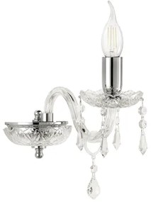Lampadario applique 12 cm in cristallo DALLAS a 1 luce CROMO