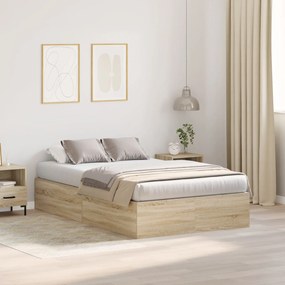 Struttura letto con contenitore in rovere sonoma 120x200 cm
