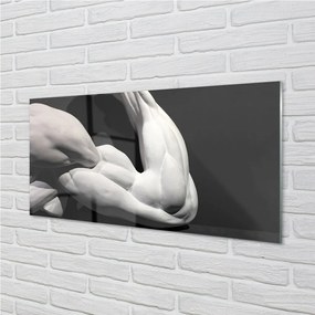 Quadro su vetro Muscoli in bianco e nero 100x50 cm
