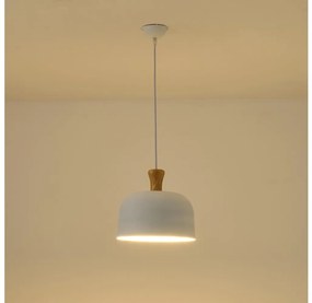 Lampadario a sospensione con filo 1xE27/15W/230V bianco diametro 27 cm