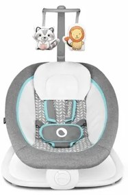 Lionelo - Dondolo vibrante per bambini con melodia PASCAL 2xAA grigio/turchese