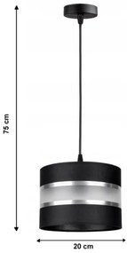 Lampadario a sospensione con filo CORAL S 1xE27/60W/230V nero
