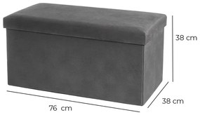 Poggiapiedi in velluto grigio scuro Estela - Casa Selección