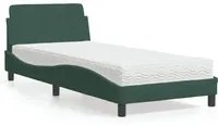 Letto con Materasso Verde Scuro 90x190 cm in Velluto 3208314