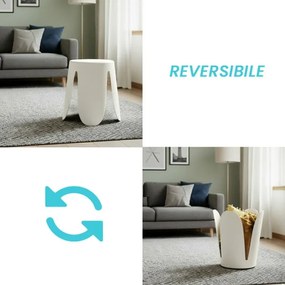 Sgabello per il bagno bianco opaco con seduta imbottita e piedini antiscivolo Flores