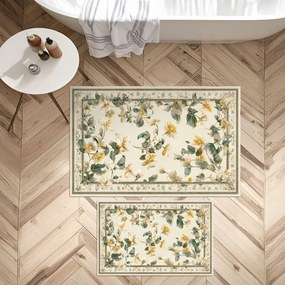 Set di tappetini per il bagno beige 2 pz 60x100 cm – Foutastic