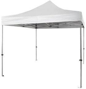 Gazebo richiudibile in alluminio professionale struttura esagonale MARKET-PRO 3X3 Bianco impermeabile