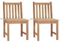 Sedie da Giardino 2 pz con Cuscini in Legno Massello di Teak 3062919