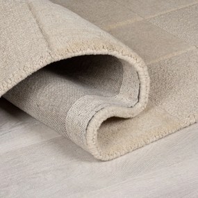 Passatoia in lana beige tessuta a mano 60x230 cm Checkerboard - Flair Rugs