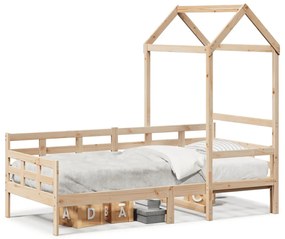 Dormeuse Con Tetto 90x200 Cm İn Legno Massello Di Pino /