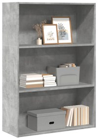 Libreria Grigio Cemento 80x30x114 Cm İn Legno Multistrato /