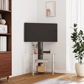 Supporto Tv Angolare 3 Livelli Per 32-70 Pollici Nero E Argento /