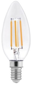 Lampada LED E14 4W a Filamento 150lm/W No Flickering - C35 Colore Bianco Caldo 3.000K