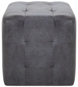 Pouf 2 pz Grigio 30x30x30 cm in Similpelle Scamosciata