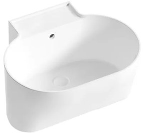 Lavabo da appoggio Tina COLAVENE ovale in ceramica L 60 x H 35 x P 50 cm bianco opaco piletta non inclusa, senza foro
