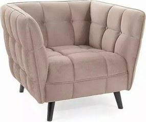 Poltrona Castello 1 in velluto beige - Blu28/wenge