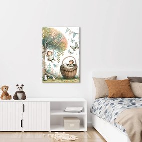 Quadro su tela – Giornata dei bambini tra alberi e farfalle