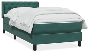 Giroletto A Molle Con Materasso Verde Scuro 80x220 Cm Velluto /