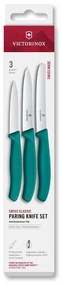 Victorinox - Set di coltelli per verdure SWISS CLASSIC, 3 pezzi, turchese