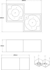Plafoniera Quadrata da Soffitto 2xGX53 in Gesso - Serie ESSENZA