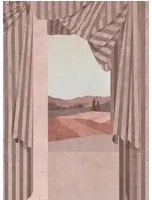 Coordonne Wandbild Drape - Scarlet