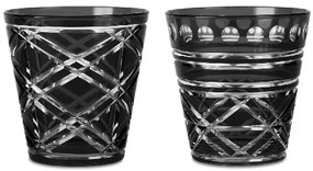 BACI MILANO bicchieri acqua set 6 pezzi tumbler in vetro intagliato Optical